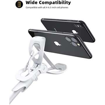 Lamicall Phone Holder Bed Gooseneck Mount Flexible Arm 360 Mount Clip Bracket Clamp Stand for Cell Phone 11 Pro XS Max XR X 8 7 6 Plus 5 4, Galaxy S10 S9 S8 S7 S6, Overall Length 33.4In(White)