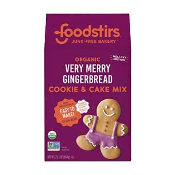 Foodstirs Organic, Non GMO Very Merry Gingerbread Cookie Mix, 23 Ounce (Pack of 3)