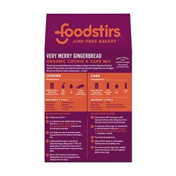 Foodstirs Organic, Non GMO Very Merry Gingerbread Cookie Mix, 23 Ounce (Pack of 3)