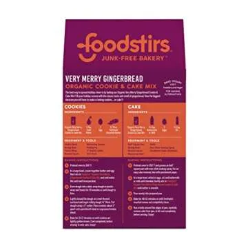 Foodstirs Organic, Non GMO Very Merry Gingerbread Cookie Mix, 23 Ounce (Pack of 3)