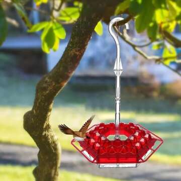 Shirem Hummingbird Feeders for Outdoors - 30 Ports, Ant Moat