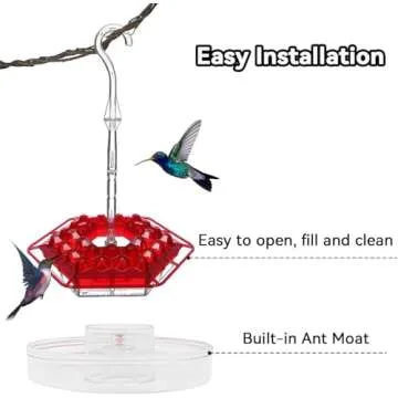 Shirem Hummingbird Feeder with Ant Moat & 30 Ports