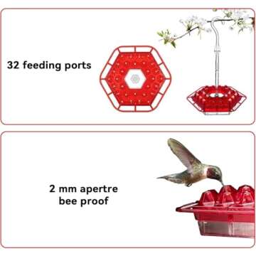 Shirem Hummingbird Feeder with Ant Moat & 30 Ports
