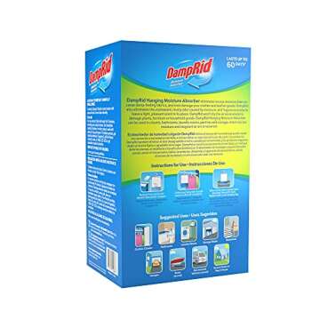 DampRid Lavender Vanilla Hanging Bag Moisture Absorber for Closets - Odor Eliminator - 3 pack (16oz....