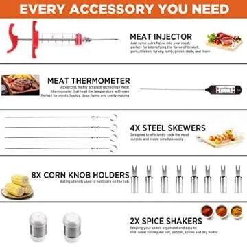 Commercial Chef 25 PC BBQ Grill Accessory Set - Outdoor Tools