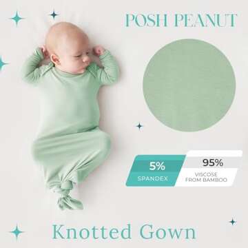 Posh Peanut Infant Gown - Unisex Soft Baby Clothes - Viscose from Bamboo Infant Layette Swaddle Wear...