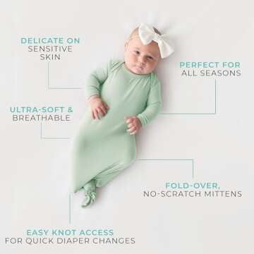 Posh Peanut Unisex Infant Gown - Soft Bamboo Baby Clothes