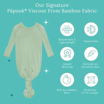 Posh Peanut Unisex Infant Gown - Soft Bamboo Baby Clothes