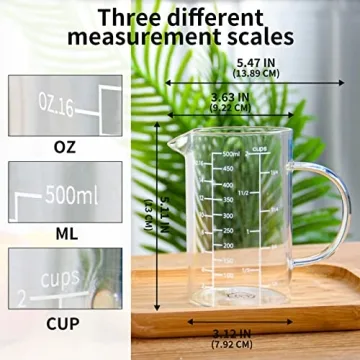Versatile 77L Borosilicate Glass Measuring Cup Perfect for Cooking