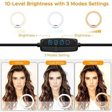 LED Selfie Ring Light with Tripod and Phone Holder