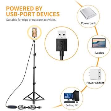 LED Selfie Ring Light with Tripod and Phone Holder