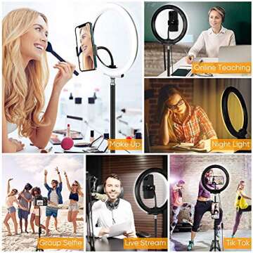 LED Selfie Ring Light with Tripod and Phone Holder