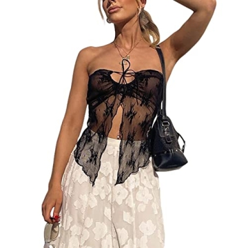 WPNAKS Women Sexy Strapless Tube Top Y2K Summer Style