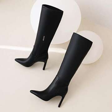 Sun Gurg Knee High Boots: Chic Stiletto Heels for Women