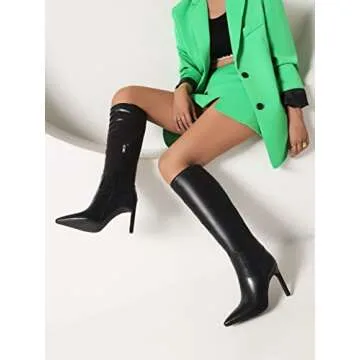 Sun Gurg Knee High Boots: Chic Stiletto Heels for Women