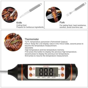 Engraved BBQ Grill Set - BBQ Gift - Grill Set - Deluxe Grill Set -34-Piece Stainless Steel Barbecue Grilling Accessories with Aluminum Storage Case - Complete Outdoor Grill Kit for Dad- Gift for Men