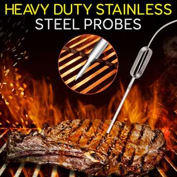 NutriChef PWIRBBQ90 Bluetooth Meat Thermometer for Accurate Cooking