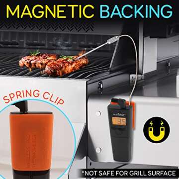 NutriChef PWIRBBQ90 Bluetooth Meat Thermometer for Accurate Cooking