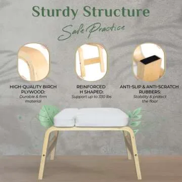 Yes4All Yoga Headstand Bench, Wooden Yoga Inversion Chair with PU Pads and Thickness Foam, Yoga Inversion Bench for Balance Training Core Strength