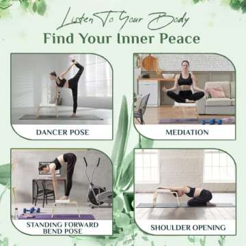 Yes4All Yoga Headstand Bench, Wooden Yoga Inversion Chair with PU Pads and Thickness Foam, Yoga Inversion Bench for Balance Training Core Strength