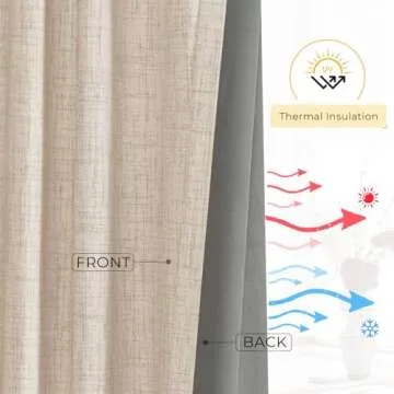 INOVADAY 100% Blackout Curtains for Bedroom, Black Out Curtains 96 Inch Long, Clip Rings Linen Blackout Drapes, Thermal Insulated Room Darkening for Living Room, 2 Panels - Oatmeal,W50xL96