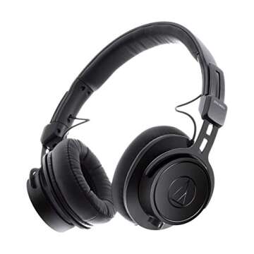 Audio-Technica M Series Remastered ATH-M60x Closed-Back On-Ear Dynamic Monitor Headphones with Detac...