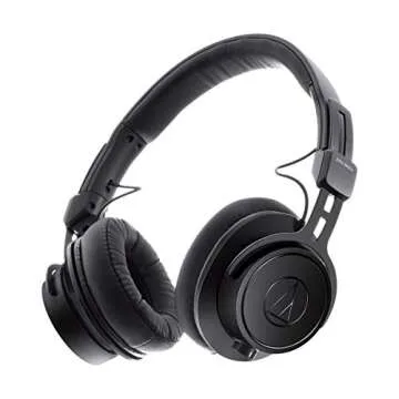 Audio-Technica M Series ATH-M60x Closed-Back On-Ear Monitor Headphones with Detachable Cables, Black