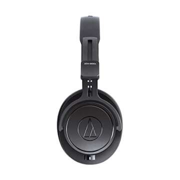 Audio-Technica M Series Remastered ATH-M60x Closed-Back On-Ear Dynamic Monitor Headphones with Detachable Cables, Black