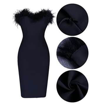 Elegant Off Shoulder Feather Bandage Dress for Women