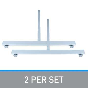 SSWBasics White Wire Grid Display Legs - Set of 2 (For use with any existing 2’W grid or slat grid panels)