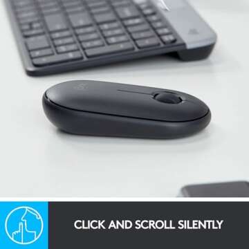 Logitech Pebble i345 Wireless Mouse - Sleek Design for iPad
