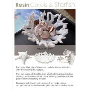 Abbott Collection 20-SEASHORE/33 Small White Flower Coral Decorative Resin Figurine