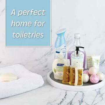 Homeries Lazy Susan Turntable (12 Inches) - Single Round Rotating Kitchen Spice Organizer for Cabinets, Pantry, Bathroom, Refrigerator - Non-Skid Surface & Rimmed Edge 2 Pack