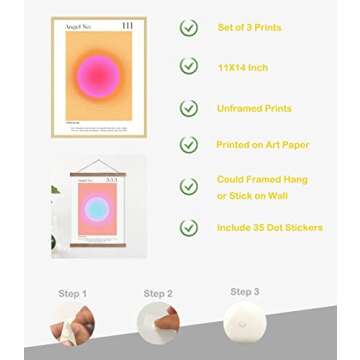 Gradient Aura Angel Number Posters for Home Decor