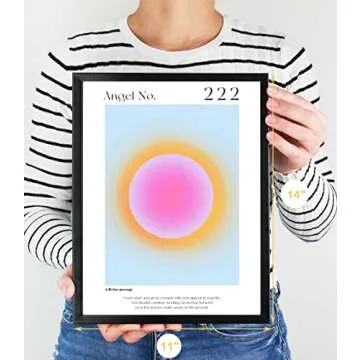 Gradient Aura Angel Number Posters for Home Decor