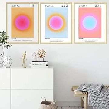 Gradient Aura Angel Number Posters for Home Decor