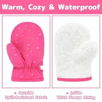 Olreco Toddler Snow Gloves Toddler Mittens 18-24 Months Infant Mittens Baby Mittens 6-12 Months Baby...