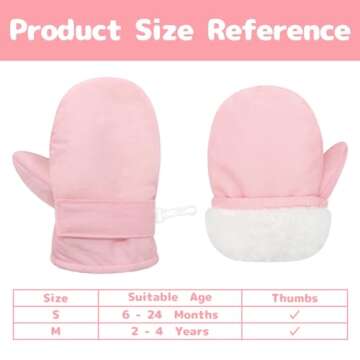 Olreco Toddler Snow Gloves Toddler Mittens 18-24 Months Infant Mittens Baby Mittens 6-12 Months Baby Gloves Baby Winter Mittens