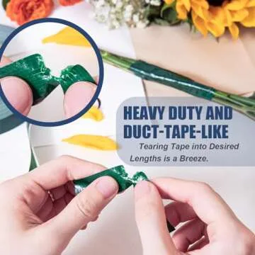 ARIFLOR Green Floral Tape - Flower Wrap Adhesive Tape Bouquet Stem Wrapping and Floral Crafts, Wedding Bouquet Tape - 3/4 inch Wide and 180 FT Long