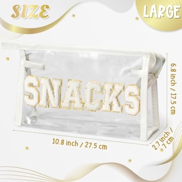Y1tvei SNACKS Clear Makeup Bag - Stylish & Practical Cosmetic Pouch