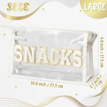 Y1tvei SNACKS Clear Makeup Bag - Stylish & Practical Cosmetic Pouch