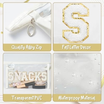 Y1tvei SNACKS Clear Makeup Bag - Stylish & Practical Cosmetic Pouch