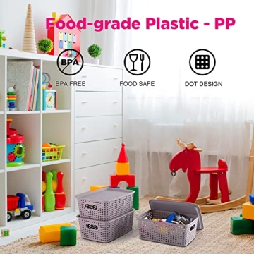 AREYZIN Lidded Storage Bins for Effortless Organization