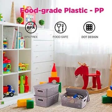 AREYZIN Lidded Storage Bins for Effortless Organization