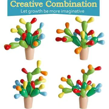 Rainbow Cactus Stacking Blocks Toy for Kids
