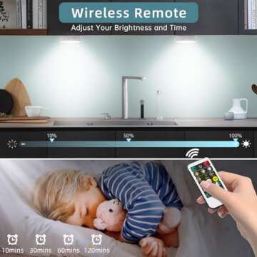 Wireless Motion Sensor Puck Lights with Charging Station, 3 Colors USB Rechargeable LED Closet Lights with Remote, Dimmable Under Cabinet Lighting with Remote Control, Magnet Stick-on Lights (4 Pack)