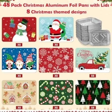 48 Christmas Treat Foil Containers - Fun Gift Givers