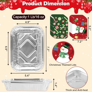 48 Christmas Treat Foil Containers - Fun Gift Givers