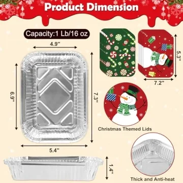 48 Christmas Treat Foil Containers - Fun Gift Givers