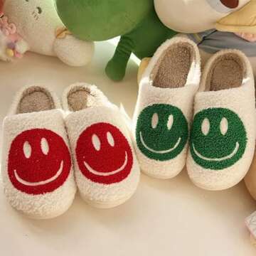 Smile Face Slippers - Plush Comfort for Everyone